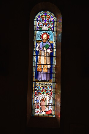 Vitrail de saint François de Sales juste avant sa dépose